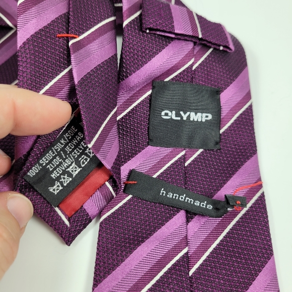 OLYMP | 100% silk handmade striped tie - Picture 5 of 7
